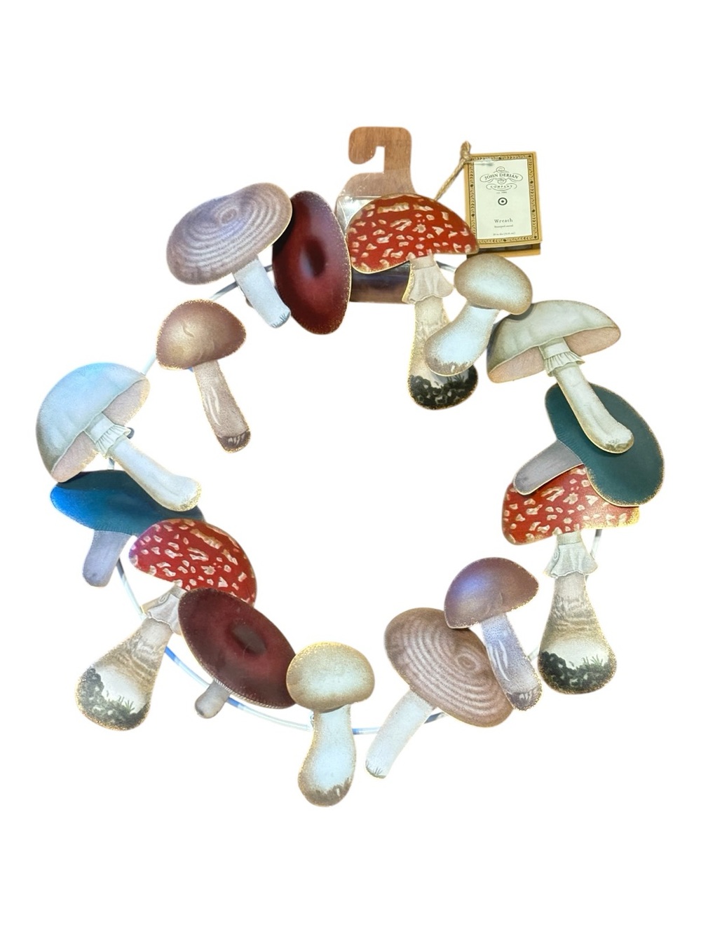 John Derian for Target Mushroom Metal Wreath Wall Decor 18” NWT